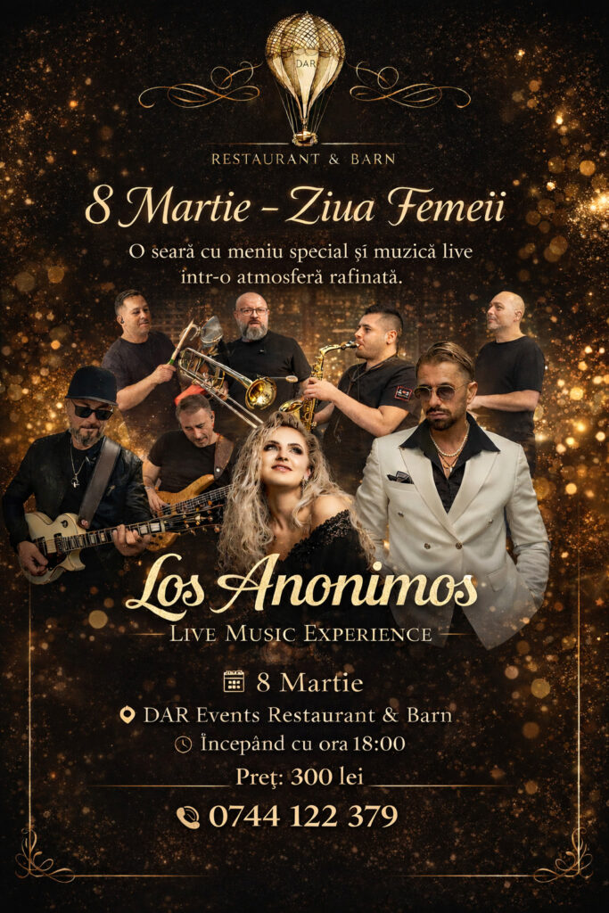 8 Martie – Ziua Femeii, sărbătorită cu muzică live și rafinament la DAR Events & Barn