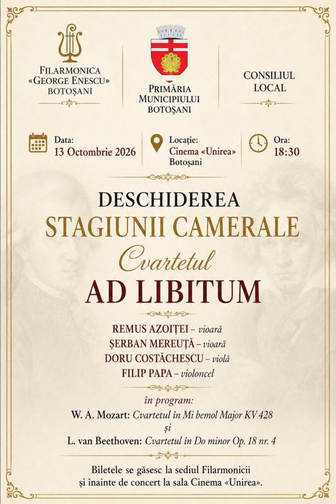 Deschiderea stagiunii camerale – Cvartetul Ad Libitum